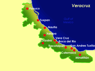 mapa turistico de veracruz