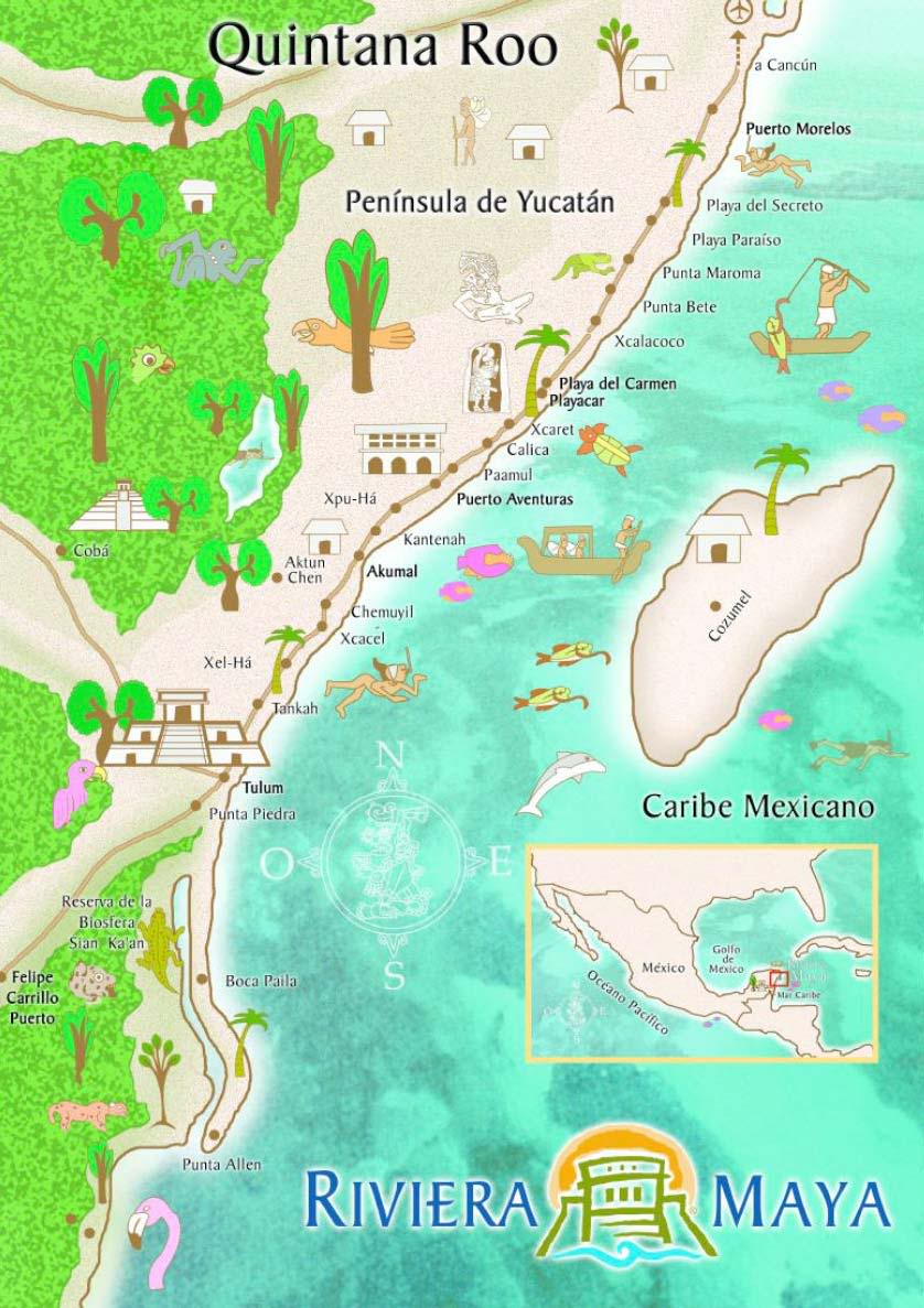 mapa riviera maya